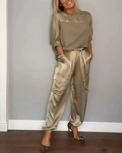 Sophia | Satin Jogger Trousers | Luxe Comfort for Effortless Style