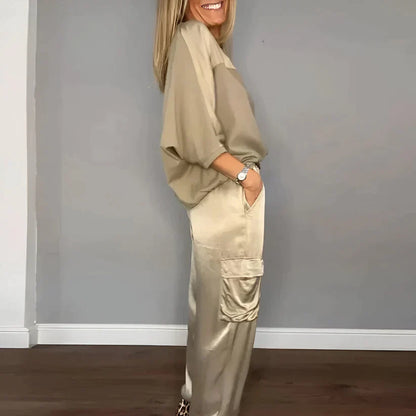 Sophia | Satin Jogger Trousers | Luxe Comfort for Effortless Style