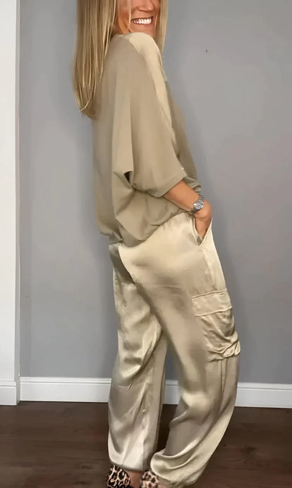 Sophia | Satin Jogger Trousers | Luxe Comfort for Effortless Style