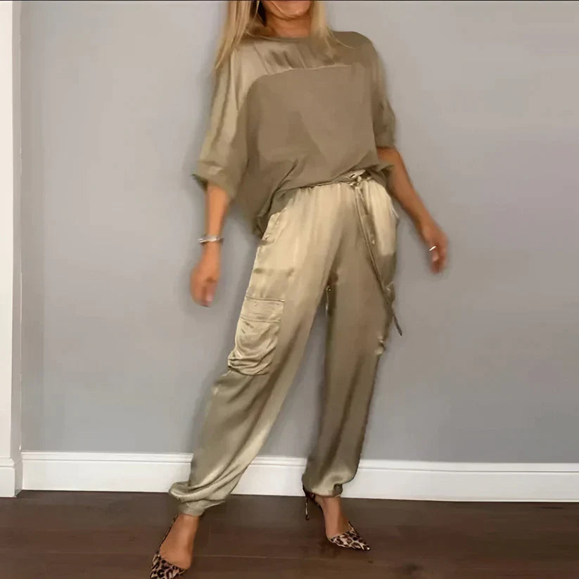 Sophia | Satin Jogger Trousers | Luxe Comfort for Effortless Style