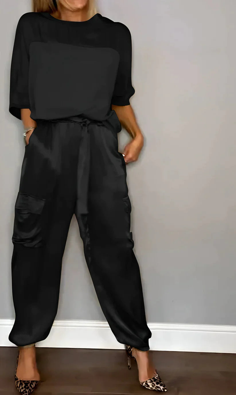 Sophia | Satin Jogger Trousers | Luxe Comfort for Effortless Style