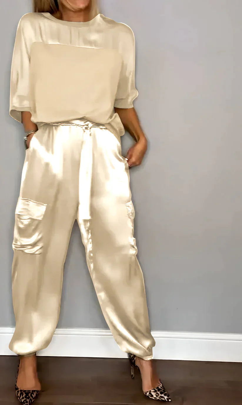 Sophia | Satin Jogger Trousers | Luxe Comfort for Effortless Style